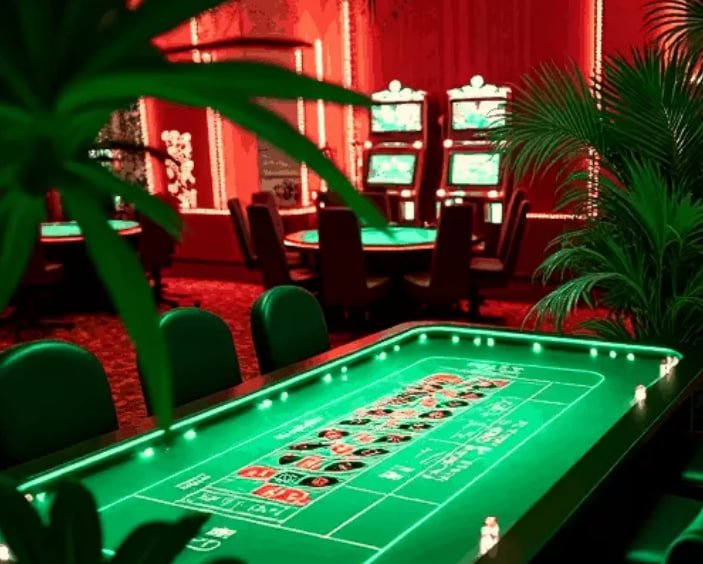 Meja live Caribbean Stud Poker di jepe711 dengan dealer profesional dan antarmuka permainan yang jelas